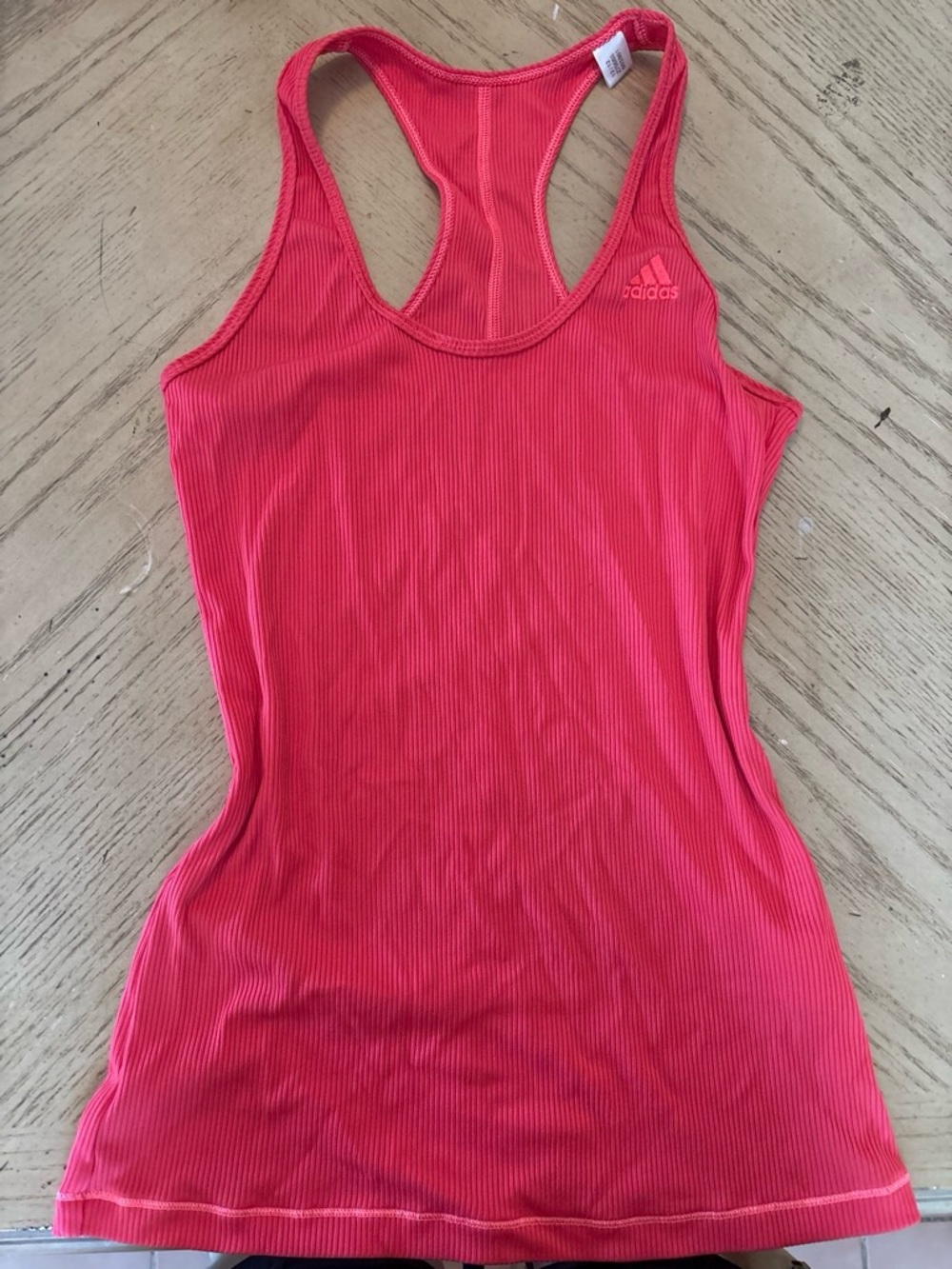 adidas Women's Hot Pink Ribbed Racerback Tank